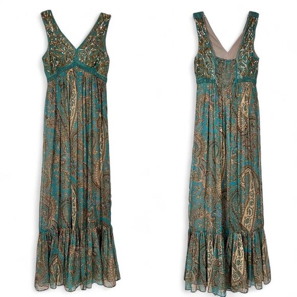 NWT Anthropologie Ranna Gill Beaded Maxi Dress 4 Whimsygoth Wedding Fairy Boho - Picture 12 of 14